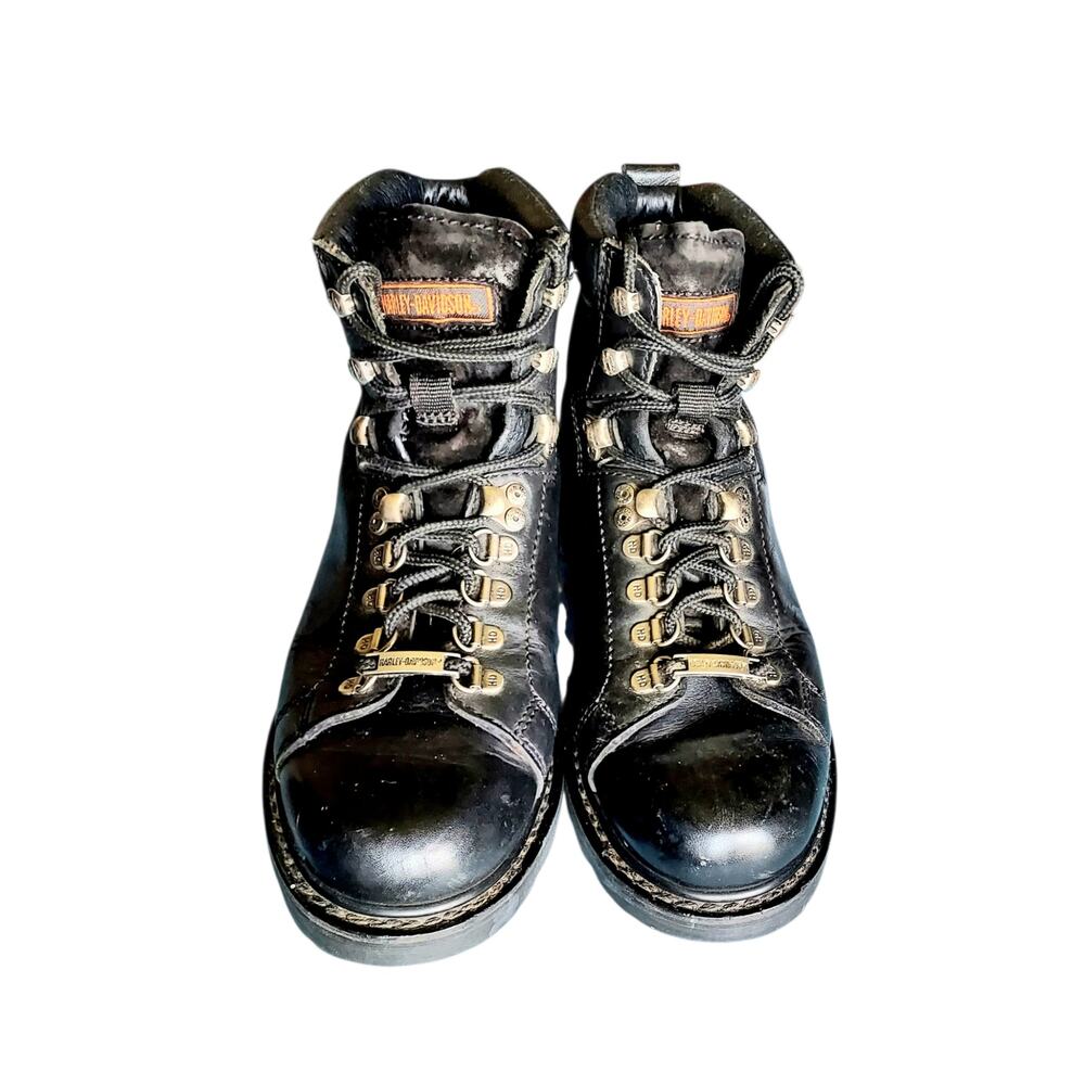 Harley-Davidson Dipstick Motorcycle Moto Biker Boot Black Steel Toe Women's Sz 9 - Picture 3 of 9